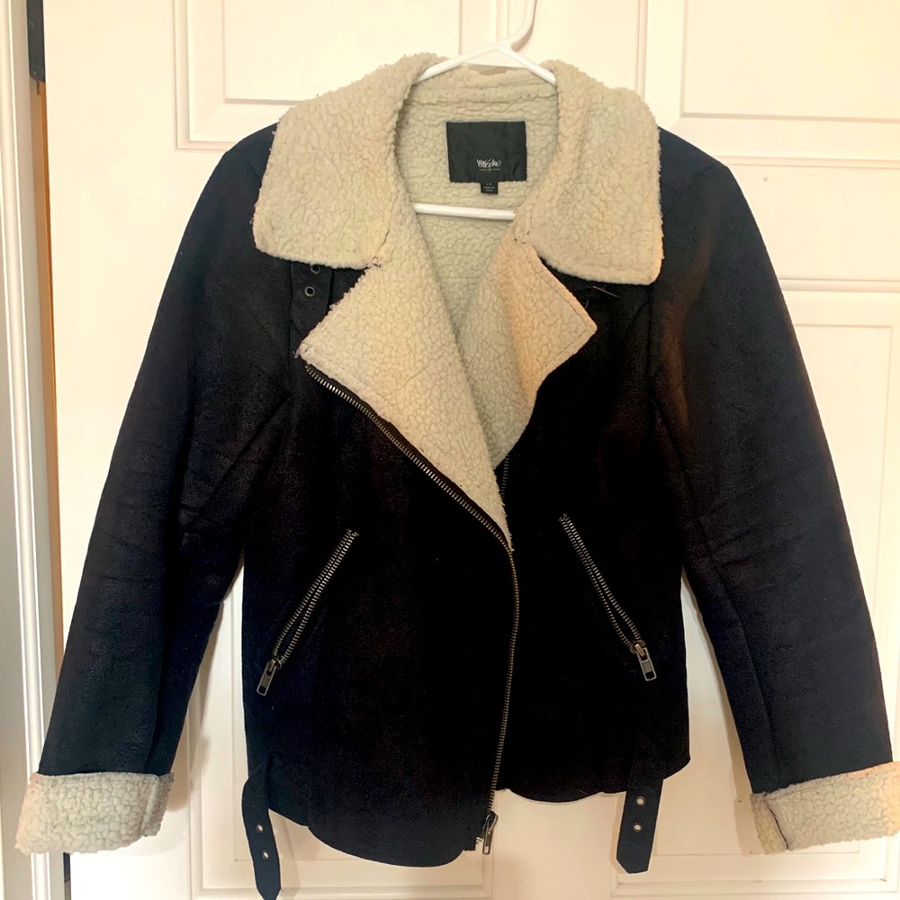 Faux Fur lined Moto jacket